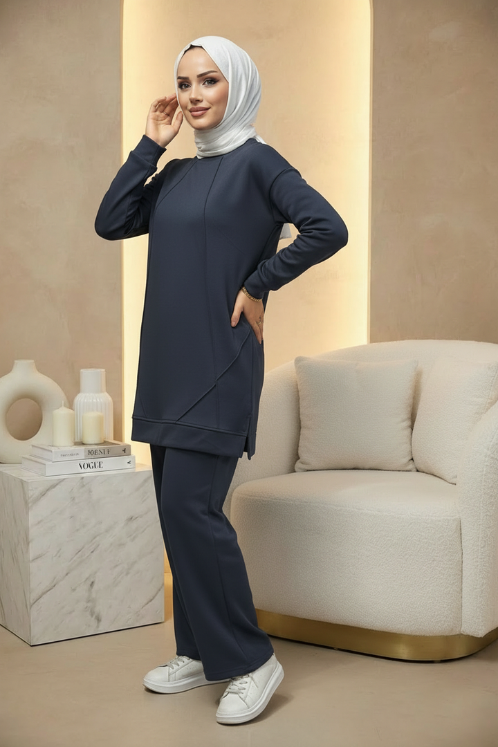 Ütü İz Detaylı Oysho Takım İndigo