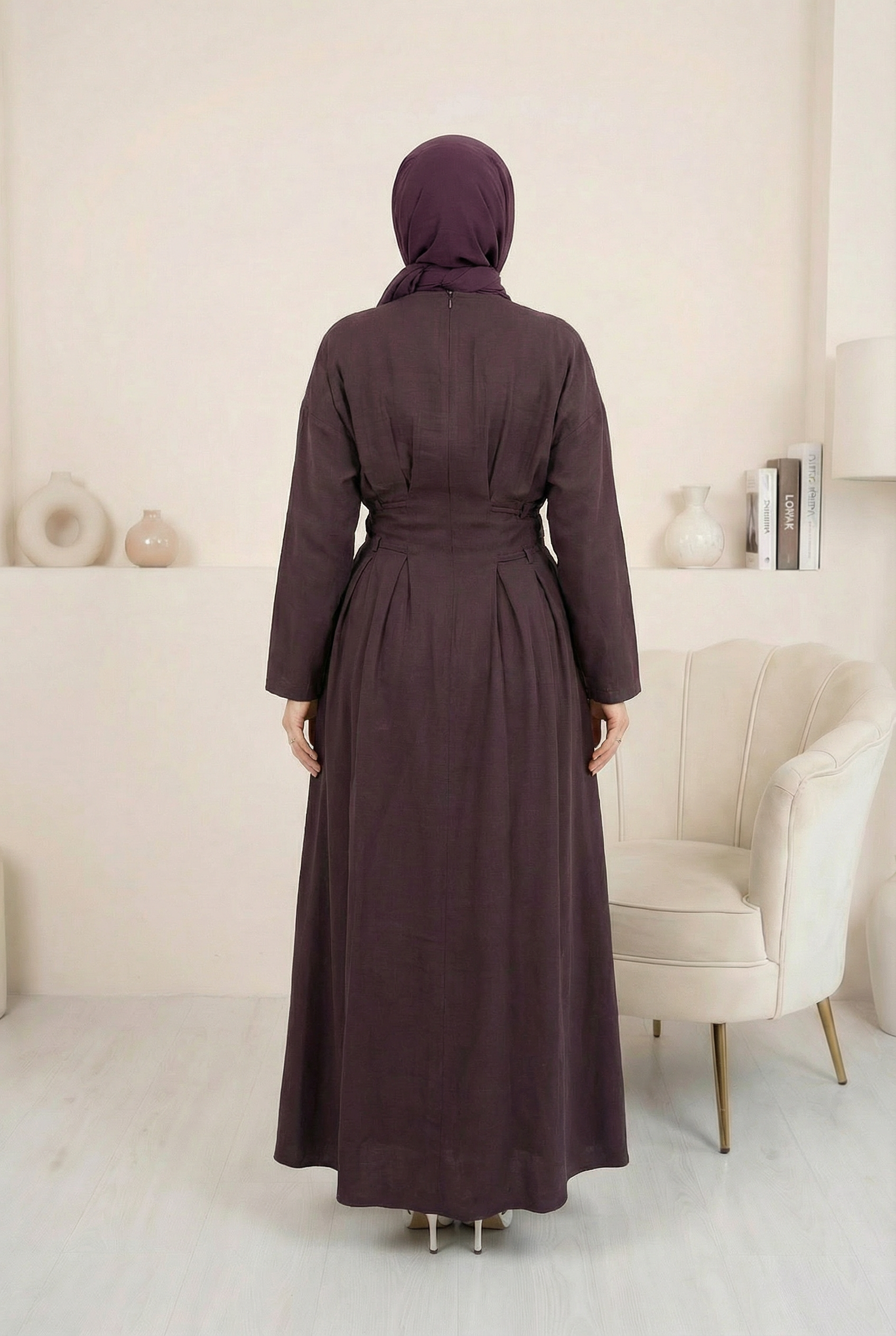 Beli İpli Elbise Bordo