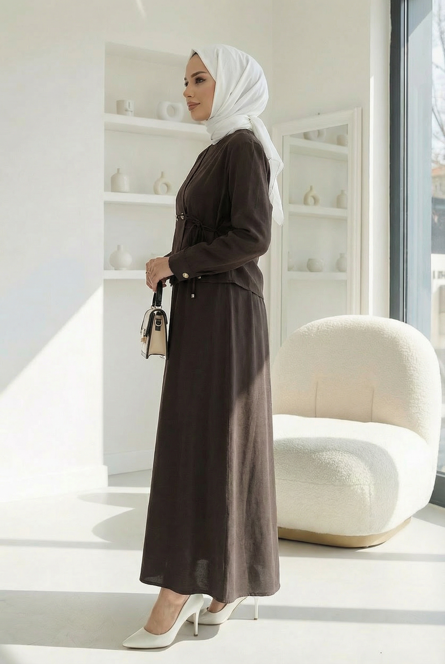 Ceket Elbise Takım Kahverengi