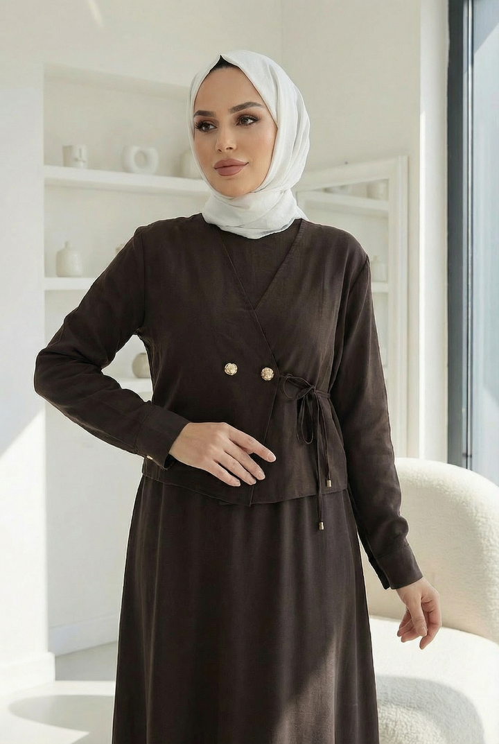 Ceket Elbise Takım Kahverengi