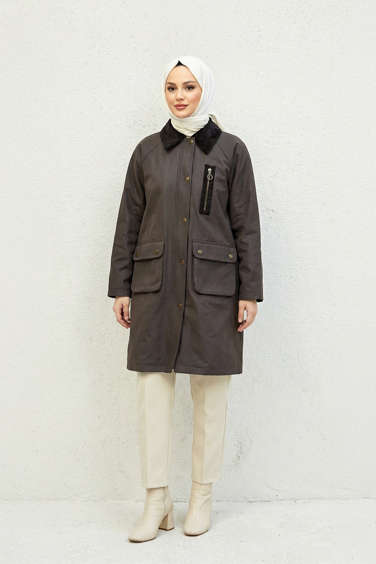 Barbour Kadife Detay Parka Kahve