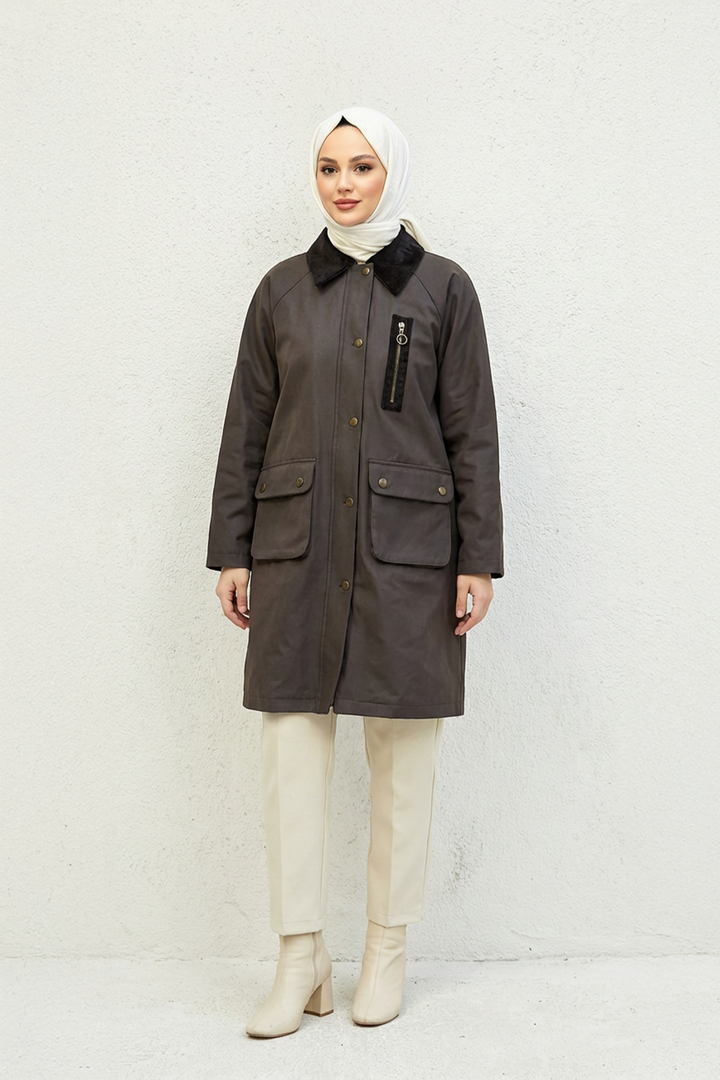 Barbour Kadife Detay Parka Kahve