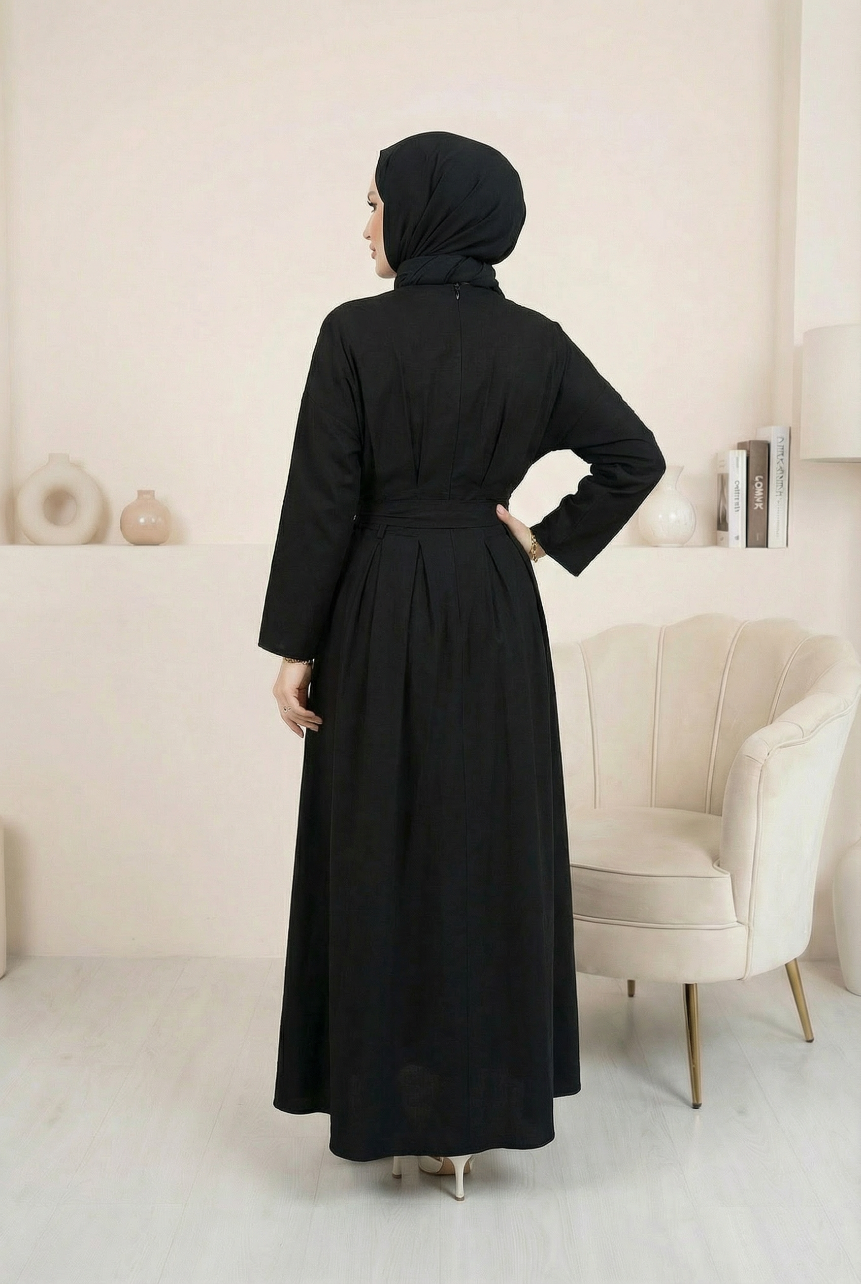 Beli İpli Elbise Siyah