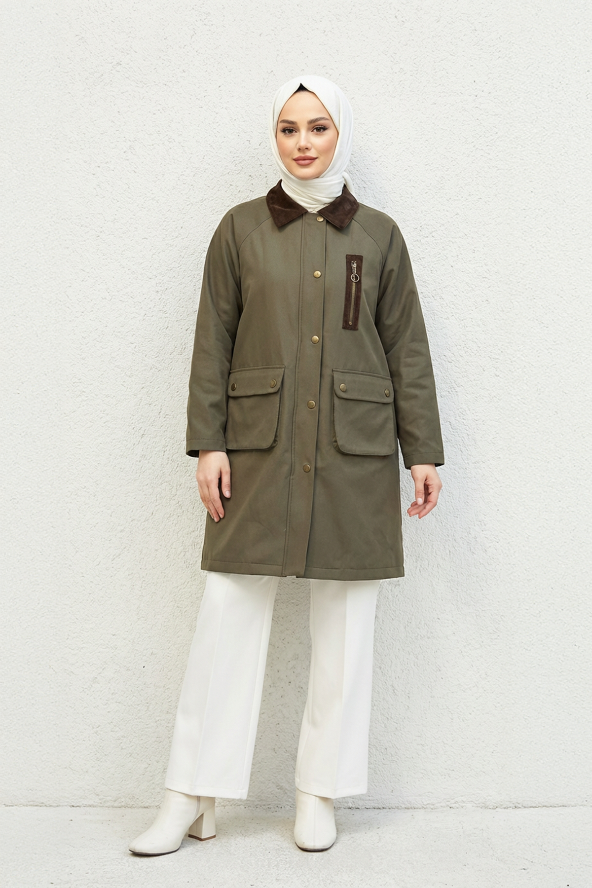 Barbour Kadife Detay Parka Haki