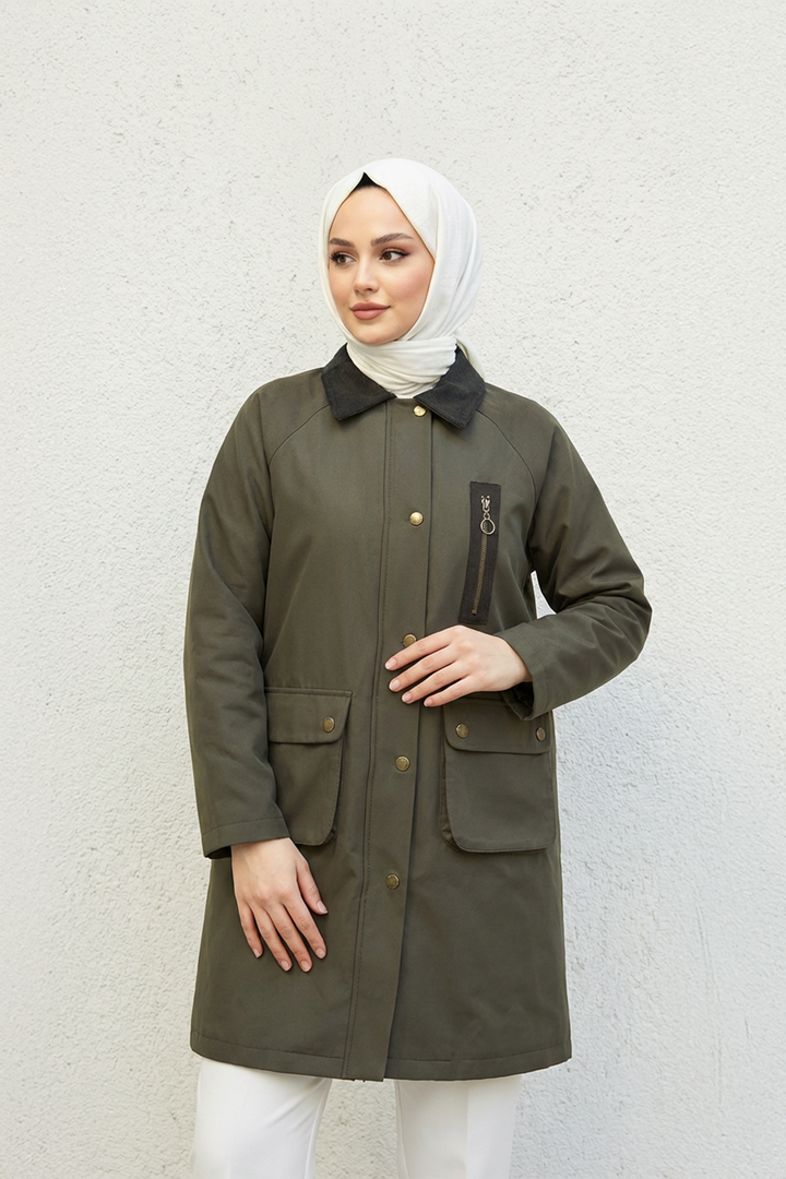 Barbour Kadife Detay Parka Haki